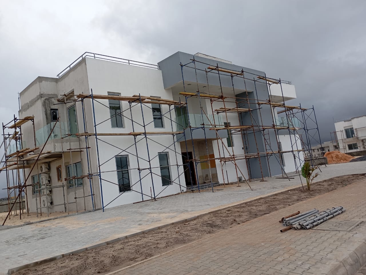 Construction site structural framing